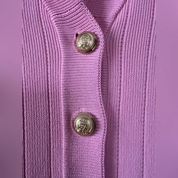 NWT Anthropologie- ENDLESS ROSE Shank Button V Neckline Knit Mini Dress. Size M. - Picture 9 of 15